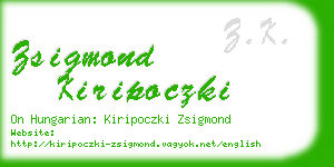 zsigmond kiripoczki business card